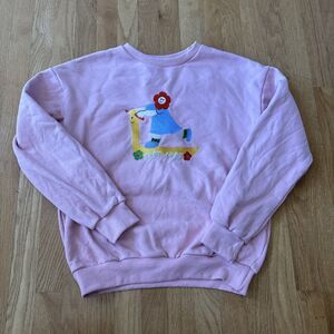 KINA & TAM Sweatshirt Womens Small Pink Pullover Skrt Skrt Scooter Crewneck